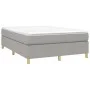 Box spring bed with light gray fabric mattress 140x200 cm by vidaXL, Beds and slatted bases - Ref: Foro24-3144522, Price: 389...