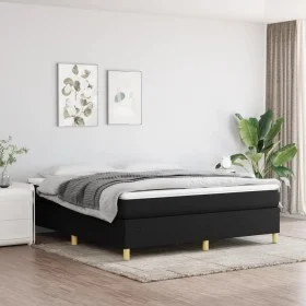 Box spring bed with black fabric mattress 160x200 cm by vidaXL, Beds and slatted bases - Ref: Foro24-3144532, Price: 501,38 €...