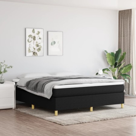 Box spring bed with black fabric mattress 160x200 cm by vidaXL, Beds and slatted bases - Ref: Foro24-3144532, Price: 505,15 €...
