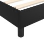 Cama box spring con colchón cuero sintético negro 200x200 cm