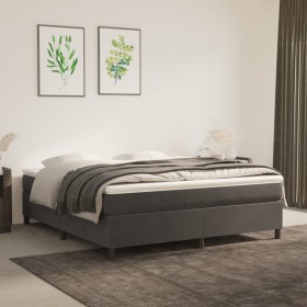 Box spring bed with dark gray velvet mattress 160x200 cm by vidaXL, Beds and slatted bases - Ref: Foro24-3144688, Price: 422,...