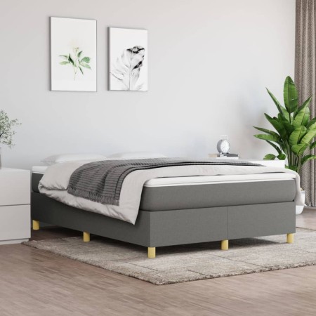 Boxspringbett mit dunkelgrauer Stoffmatratze 140x200 cm von vidaXL, Betten und Lattenroste - Ref: Foro24-3144523, Preis: 392,...
