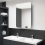 Armario de baño con espejo LED gris brillante 60x11x80 cm en Tocadores de baño | Comprar online en Foro24