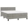 Box spring bed with light gray velvet mattress 140x200 cm by vidaXL, Beds and slatted bases - Ref: Foro24-3141545, Price: 448...