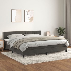 Cama box spring con colchón terciopelo gris oscuro 200x200 cm de vidaXL, Camas y somieres - Ref: Foro24-3141444, Precio: 559,...