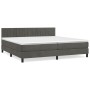 Cama box spring con colchón terciopelo gris oscuro 200x200 cm de vidaXL, Camas y somieres - Ref: Foro24-3141444, Precio: 559,...
