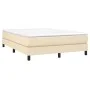 Box spring bed with cream fabric mattress 140x200 cm by vidaXL, Beds and slatted bases - Ref: Foro24-3144082, Price: 382,86 €...