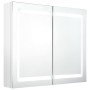Armario de baño con espejo LED blanco brillante 80x12x68 cm en Tocadores de baño | Comprar online en Foro24