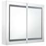 Armario de baño con espejo LED blanco brillante 80x12x68 cm
