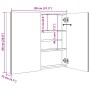 Armario de baño con espejo LED blanco brillante 80x12x68 cm