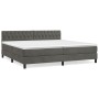 Box spring bed with dark gray velvet mattress 200x200 cm by vidaXL, Beds and slatted bases - Ref: Foro24-3141504, Price: 566,...