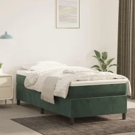Box spring bed with dark green velvet mattress 90x200 cm by vidaXL, Beds and slatted bases - Ref: Foro24-3144660, Price: 276,...