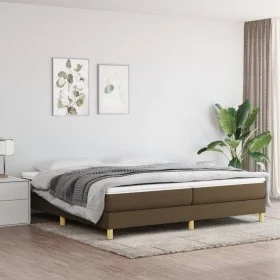 Box spring bed with dark brown fabric mattress 200x200 cm by vidaXL, Beds and slatted bases - Ref: Foro24-3144202, Price: 537...