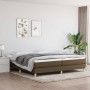 Cama box spring con colchón tela marrón oscuro 200x200 cm de vidaXL, Camas y somieres - Ref: Foro24-3144202, Precio: 546,58 €