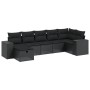 Set de sofás de jardín 8 piezas y cojines ratán sintético negro