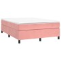 Box spring bed with pink velvet mattress 140x190 cm by vidaXL, Beds and slatted bases - Ref: Foro24-3144680, Price: 393,40 €,...