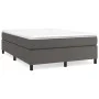 Box spring bed with gray synthetic leather mattress 180x200 cm by vidaXL, Beds and slatted bases - Ref: Foro24-3144624, Price...