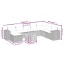 Set de muebles de jardín 9 pzas y cojines ratán sintético gris