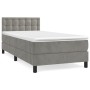 Boxspringbett mit hellgrauer Samtmatratze 80x200 cm von vidaXL, Betten und Lattenroste - Ref: Foro24-3141509, Preis: 266,85 €...
