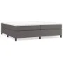 Box spring bed with gray synthetic leather mattress 200x200 cm by vidaXL, Beds and slatted bases - Ref: Foro24-3144630, Price...