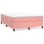 Box spring bed with pink velvet mattress 140x200 cm by vidaXL, Beds and slatted bases - Ref: Foro24-3144686, Price: 374,72 €,...