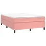 Box spring bed with pink velvet mattress 140x200 cm by vidaXL, Beds and slatted bases - Ref: Foro24-3144686, Price: 374,72 €,...