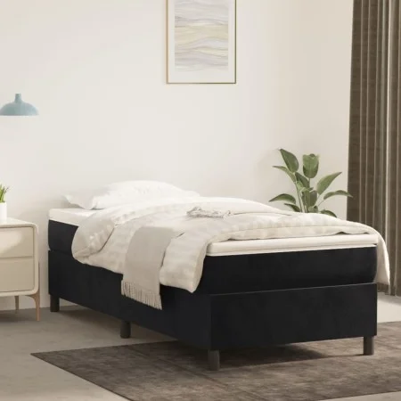 Box spring bed with black velvet mattress 80x200 cm by vidaXL, Beds and slatted bases - Ref: Foro24-3144647, Price: 273,50 €,...