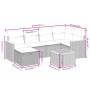 Set sofás de jardín 7 piezas y cojines ratán sintético beige
