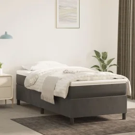 Box spring bed with dark gray velvet mattress 90x190 cm by vidaXL, Beds and slatted bases - Ref: Foro24-3144652, Price: 263,6...