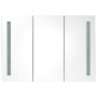 Mueble de baño con espejo LED blanco brillante 89x14x62 cm