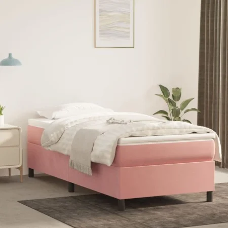 Boxspringbett mit rosa Samtmatratze 90x200 cm von vidaXL, Betten und Lattenroste - Ref: Foro24-3144662, Preis: 263,70 €, Raba...