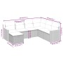Set sofás de jardín 7 piezas y cojines ratán sintético beige