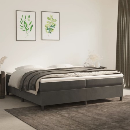 Box spring bed with dark gray velvet mattress 200x200 cm by vidaXL, Beds and slatted bases - Ref: Foro24-3144700, Price: 509,...