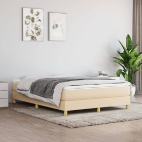 Boxspringbett mit cremefarbener Stoffmatratze 140x200 cm von vidaXL, Betten und Lattenroste - Ref: Foro24-3144180, Preis: 393...