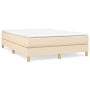 Box spring bed with cream fabric mattress 140x200 cm by vidaXL, Beds and slatted bases - Ref: Foro24-3144180, Price: 392,19 €...
