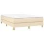 Box spring bed with cream fabric mattress 140x200 cm by vidaXL, Beds and slatted bases - Ref: Foro24-3144180, Price: 380,28 €...