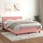 Boxspringbett mit rosa Samtmatratze 140x190 cm von vidaXL, Betten und Lattenroste - Ref: Foro24-3141544, Preis: 437,12 €, Rab...