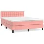 Box spring bed with pink velvet mattress 140x190 cm by vidaXL, Beds and slatted bases - Ref: Foro24-3141544, Price: 453,24 €,...