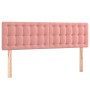 Box spring bed with pink velvet mattress 140x190 cm by vidaXL, Beds and slatted bases - Ref: Foro24-3141544, Price: 437,12 €,...