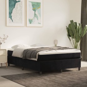Box spring bed with black velvet mattress 140x190 cm by vidaXL, Beds and slatted bases - Ref: Foro24-3144677, Price: 371,87 €...