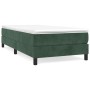 Cama box spring con colchón terciopelo verde oscuro 90x190 cm