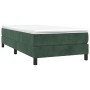 Cama box spring con colchón terciopelo verde oscuro 90x190 cm