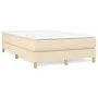 Cama box spring con colchón tela color crema 120x200 cm de vidaXL, Camas y somieres - Ref: Foro24-3144164, Precio: 341,69 €, ...