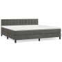 Box spring bed with dark gray velvet mattress 200x200 cm by vidaXL, Beds and slatted bases - Ref: Foro24-3141564, Price: 541,...