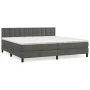 Box spring bed with dark gray velvet mattress 200x200 cm by vidaXL, Beds and slatted bases - Ref: Foro24-3141564, Price: 533,...