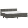 Box spring bed with dark gray velvet mattress 200x200 cm by vidaXL, Beds and slatted bases - Ref: Foro24-3141564, Price: 541,...