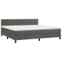 Box spring bed with dark gray velvet mattress 200x200 cm by vidaXL, Beds and slatted bases - Ref: Foro24-3141564, Price: 533,...