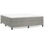 Box spring bed with light gray velvet mattress 160x200 cm by vidaXL, Beds and slatted bases - Ref: Foro24-3144687, Price: 430...