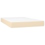 Box spring bed with cream fabric mattress 120x200 cm by vidaXL, Beds and slatted bases - Ref: Foro24-3144066, Price: 342,28 €...