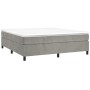 Box spring bed with light gray velvet mattress 160x200 cm by vidaXL, Beds and slatted bases - Ref: Foro24-3144687, Price: 430...